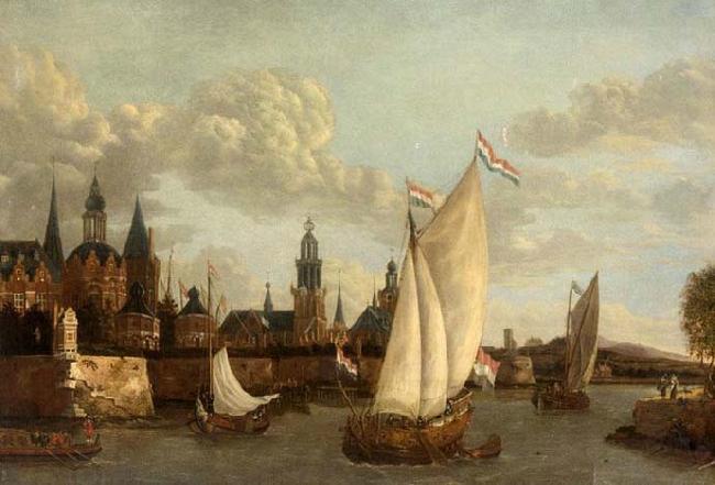 Jacobus Vrel Capriccio View of Haarlem China oil painting art